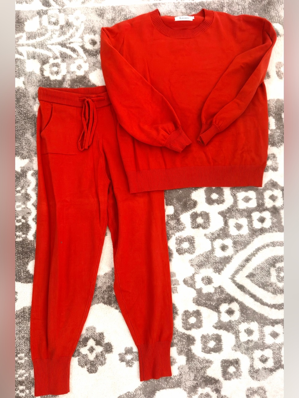 Burnt Orange Knit Loungewear Set